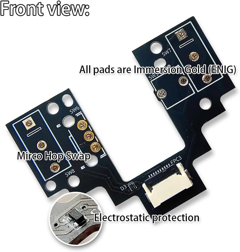 Hokeyio Hot-Swap Micro Switch PCB Kit for Logitech G Pro X Superlight 2 Lightspeed GPW4 Mice – ENIG Gold Pads, 6-Claw Clamps | Fix Double-Click & Customize Clicks - Image 3